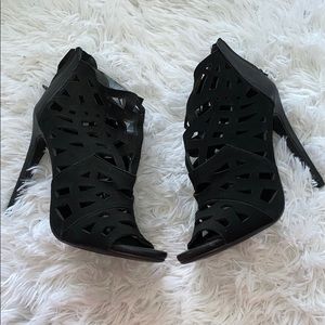 Never worn crisscross black heels